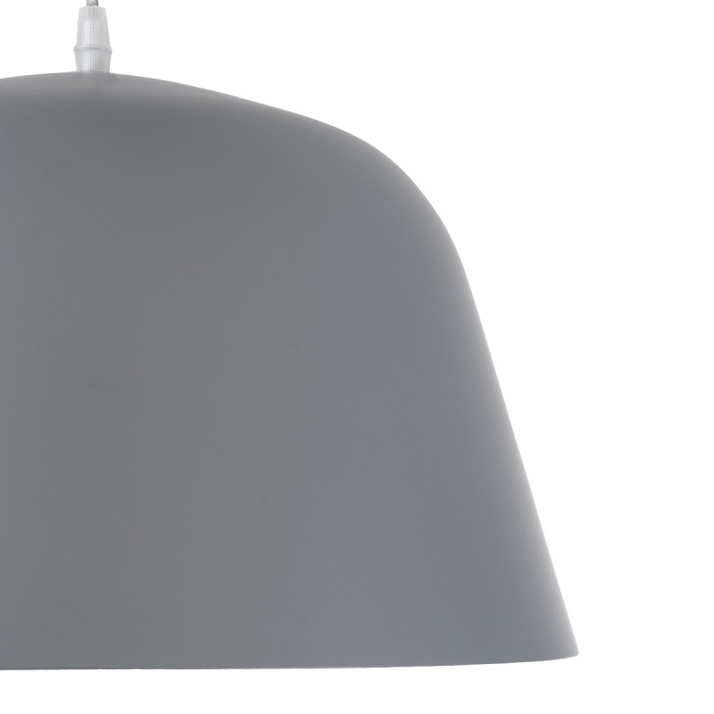 GloboStar® UPVALE 01282 Μοντέρνο Κρεμαστό Φωτιστικό Καμπάνα Μονόφωτο 1 x E27 IP20 Γκρί & Λευκό Μέταλλο - Μ40 x Π40 x Υ24cm