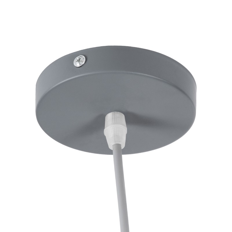 GloboStar® UPVALE 01282 Μοντέρνο Κρεμαστό Φωτιστικό Καμπάνα Μονόφωτο 1 x E27 IP20 Γκρί & Λευκό Μέταλλο - Μ40 x Π40 x Υ24cm