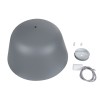 GloboStar® UPVALE 01282 Μοντέρνο Κρεμαστό Φωτιστικό Καμπάνα Μονόφωτο 1 x E27 IP20 Γκρί & Λευκό Μέταλλο - Μ40 x Π40 x Υ24cm