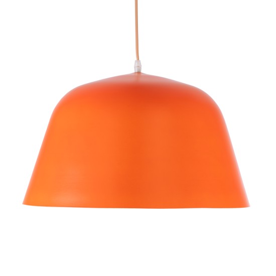 GloboStar® UPVALE 01283 Μοντέρνο Κρεμαστό Φωτιστικό Καμπάνα Μονόφωτο 1 x E27 IP20 Πορτοκαλί & Λευκό Μέταλλο - Μ40 x Π40 x Υ24cm GloboStar® UPVALE 01283 Μοντέρνο Κρεμαστό Φωτιστικό Καμπάνα Μονόφωτο 1 x E27 IP20 Πορτοκαλί & Λευκό Μέταλλο - Μ40 x Π40 x Υ24cm