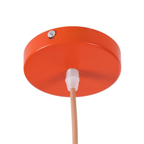 GloboStar® UPVALE 01283 Μοντέρνο Κρεμαστό Φωτιστικό Καμπάνα Μονόφωτο 1 x E27 IP20 Πορτοκαλί & Λευκό Μέταλλο - Μ40 x Π40 x Υ24cm GloboStar® UPVALE 01283 Μοντέρνο Κρεμαστό Φωτιστικό Καμπάνα Μονόφωτο 1 x E27 IP20 Πορτοκαλί & Λευκό Μέταλλο - Μ40 x Π40 x Υ24cm
