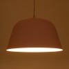 GloboStar® UPVALE 01284 Μοντέρνο Κρεμαστό Φωτιστικό Καμπάνα Μονόφωτο 1 x E27 IP20 Ροζ & Λευκό Μέταλλο - Μ40 x Π40 x Υ24cm