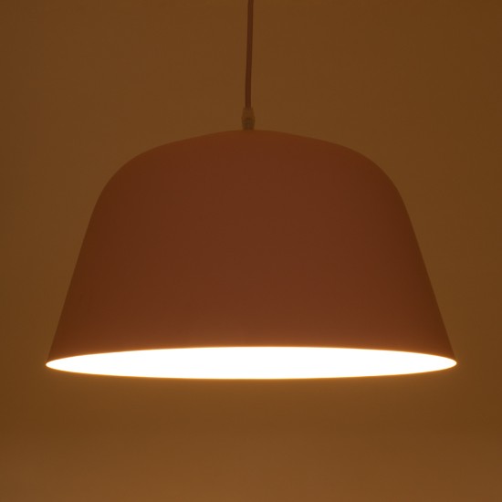 GloboStar® UPVALE 01284 Μοντέρνο Κρεμαστό Φωτιστικό Καμπάνα Μονόφωτο 1 x E27 IP20 Ροζ & Λευκό Μέταλλο - Μ40 x Π40 x Υ24cm GloboStar® UPVALE 01284 Μοντέρνο Κρεμαστό Φωτιστικό Καμπάνα Μονόφωτο 1 x E27 IP20 Ροζ & Λευκό Μέταλλο - Μ40 x Π40 x Υ24cm