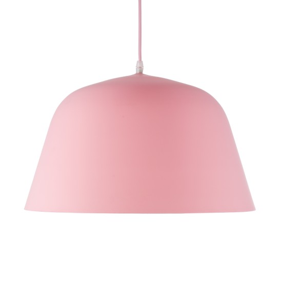 GloboStar® UPVALE 01284 Μοντέρνο Κρεμαστό Φωτιστικό Καμπάνα Μονόφωτο 1 x E27 IP20 Ροζ & Λευκό Μέταλλο - Μ40 x Π40 x Υ24cm GloboStar® UPVALE 01284 Μοντέρνο Κρεμαστό Φωτιστικό Καμπάνα Μονόφωτο 1 x E27 IP20 Ροζ & Λευκό Μέταλλο - Μ40 x Π40 x Υ24cm