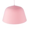 GloboStar® UPVALE 01284 Μοντέρνο Κρεμαστό Φωτιστικό Καμπάνα Μονόφωτο 1 x E27 IP20 Ροζ & Λευκό Μέταλλο - Μ40 x Π40 x Υ24cm