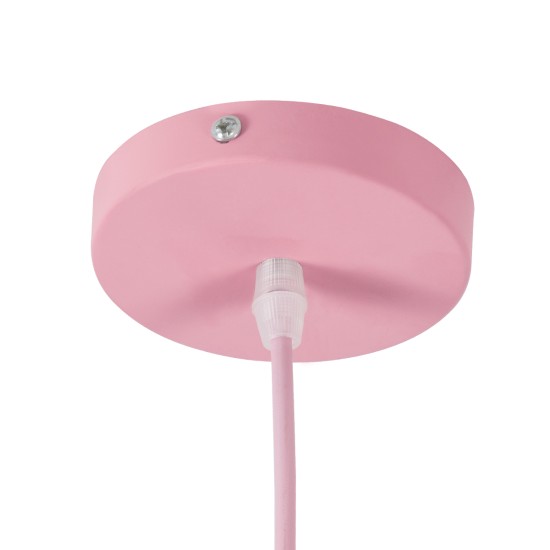 GloboStar® UPVALE 01284 Μοντέρνο Κρεμαστό Φωτιστικό Καμπάνα Μονόφωτο 1 x E27 IP20 Ροζ & Λευκό Μέταλλο - Μ40 x Π40 x Υ24cm GloboStar® UPVALE 01284 Μοντέρνο Κρεμαστό Φωτιστικό Καμπάνα Μονόφωτο 1 x E27 IP20 Ροζ & Λευκό Μέταλλο - Μ40 x Π40 x Υ24cm