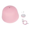 GloboStar® UPVALE 01284 Μοντέρνο Κρεμαστό Φωτιστικό Καμπάνα Μονόφωτο 1 x E27 IP20 Ροζ & Λευκό Μέταλλο - Μ40 x Π40 x Υ24cm