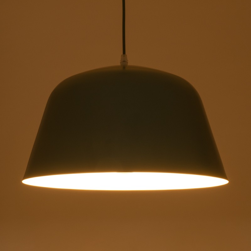 GloboStar® UPVALE 01285 Μοντέρνο Κρεμαστό Φωτιστικό Καμπάνα Μονόφωτο 1 x E27 IP20 Πράσινο & Λευκό Μέταλλο - Μ40 x Π40 x Υ24cm