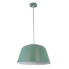 GloboStar® UPVALE 01285 Μοντέρνο Κρεμαστό Φωτιστικό Καμπάνα Μονόφωτο 1 x E27 IP20 Πράσινο & Λευκό Μέταλλο - Μ40 x Π40 x Υ24cm