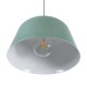 GloboStar® UPVALE 01285 Μοντέρνο Κρεμαστό Φωτιστικό Καμπάνα Μονόφωτο 1 x E27 IP20 Πράσινο & Λευκό Μέταλλο - Μ40 x Π40 x Υ24cm