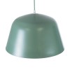 GloboStar® UPVALE 01285 Μοντέρνο Κρεμαστό Φωτιστικό Καμπάνα Μονόφωτο 1 x E27 IP20 Πράσινο & Λευκό Μέταλλο - Μ40 x Π40 x Υ24cm