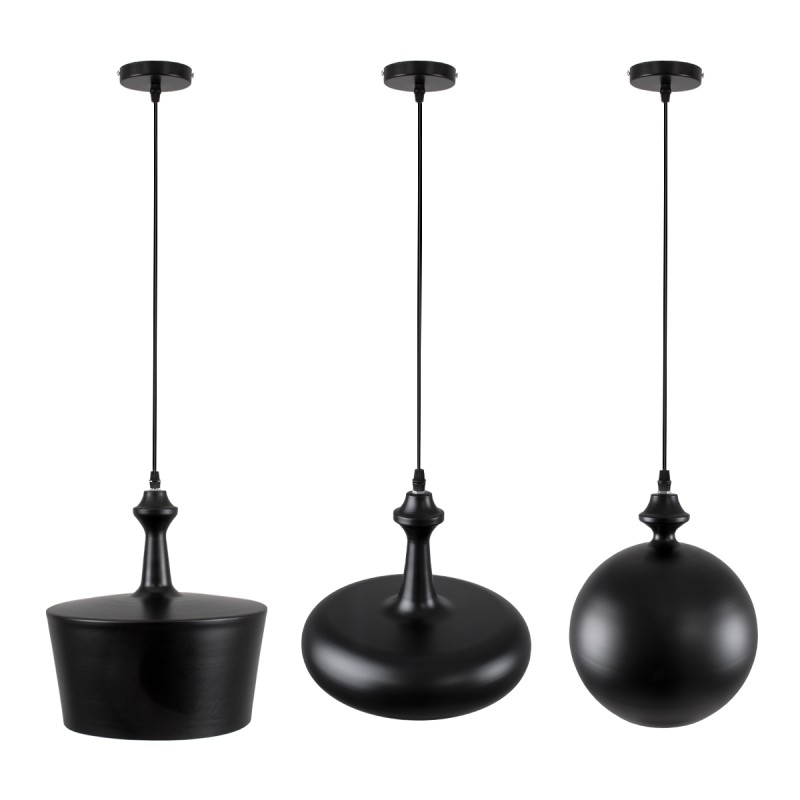 GloboStar® ROCKFORD 01287 Μοντέρνο Κρεμαστό Φωτιστικό Καμπάνα Τρίφωτο 3 x E27 IP20 Μαύρο & Χρυσό Μέταλλο - Μ86 x Π86 x Υ30cm