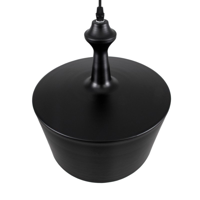 GloboStar® ROCKFORD 01287-A Μοντέρνο Κρεμαστό Φωτιστικό Καμπάνα Μονόφωτο 1 x E27 IP20 Μαύρο & Χρυσό Μέταλλο - Μ30 x Π30 x Y30cm