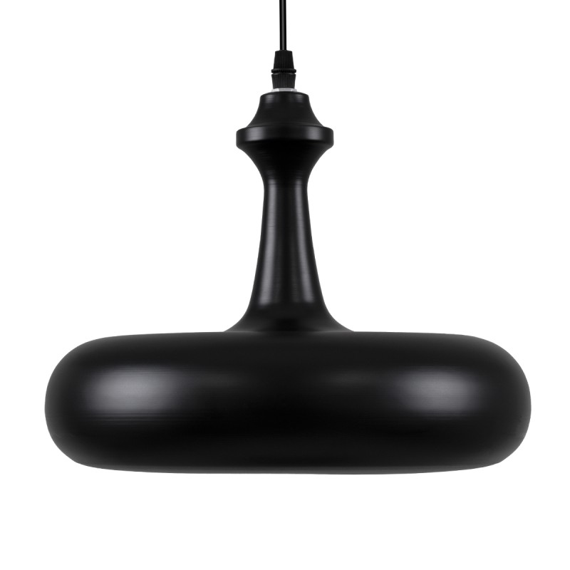 GloboStar® ROCKFORD 01287-C Μοντέρνο Κρεμαστό Φωτιστικό Καμπάνα Μονόφωτο 1 x E27 IP20 Μαύρο & Χρυσό Μέταλλο - Μ30 x Π30 x Y23cm