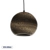 GloboStar® SANTORINI 01288 Boho Κρεμαστό Φωτιστικό Μπάλα Μονόφωτο 1 x E27 IP20 3D Καφέ Χαρτί - Μ20 x Π20 x Y16cm