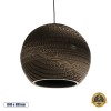 GloboStar® SANTORINI 01289 Boho Κρεμαστό Φωτιστικό Μπάλα Μονόφωτο 1 x E27 IP20 3D Καφέ Χαρτί - Μ40 x Π40 x Y34cm