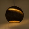 GloboStar® SANTORINI 01289 Boho Κρεμαστό Φωτιστικό Μπάλα Μονόφωτο 1 x E27 IP20 3D Καφέ Χαρτί - Μ40 x Π40 x Y34cm