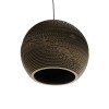 GloboStar® SANTORINI 01289 Boho Κρεμαστό Φωτιστικό Μπάλα Μονόφωτο 1 x E27 IP20 3D Καφέ Χαρτί - Μ40 x Π40 x Y34cm