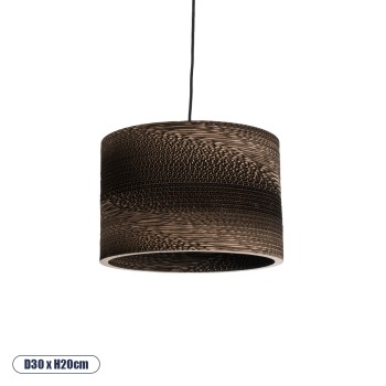 GLOBOSTAR® SANTORINI 01290 Boho Κρεμαστό Φωτιστικό Οροφής με Ντουί 1 x E27 AC 220-240V IP20 - Καφέ - Μ30 x Π30 x Y20cm