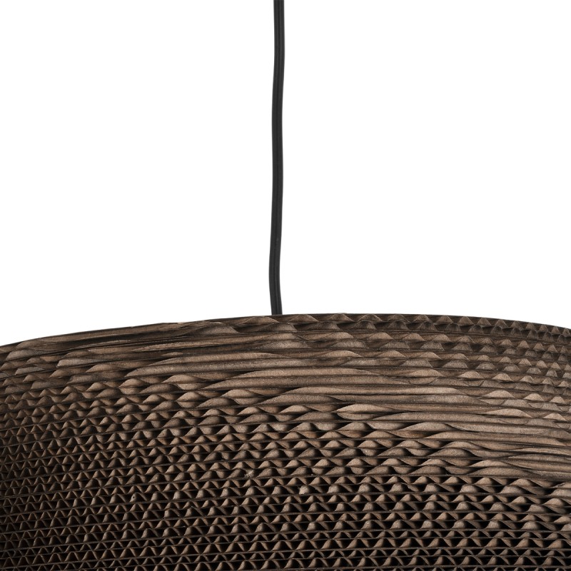 GloboStar® SANTORINI 01290 Boho Κρεμαστό Φωτιστικό Καπέλο Μονόφωτο 1 x E27 IP20 3D Καφέ Χαρτί - Μ30 x Π30 x Y20cm