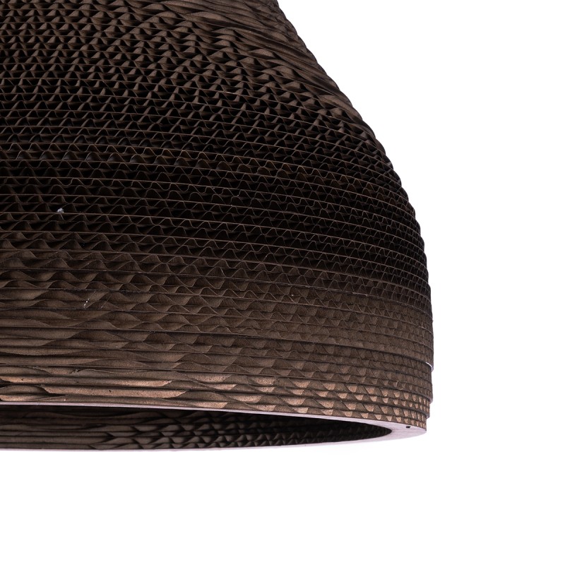 GloboStar® SANTORINI 01292 Boho Κρεμαστό Φωτιστικό Καμπάνα Μονόφωτο 1 x E27 IP20 3D Καφέ Χαρτί - Μ30 x Π30 x Y30cm