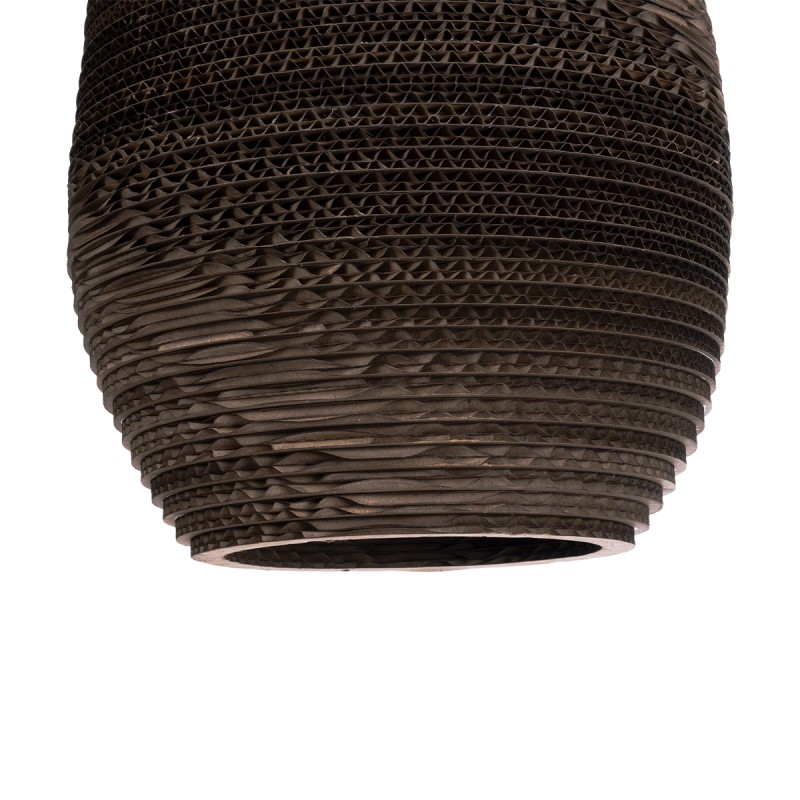 GloboStar® SANTORINI 01294 Boho Κρεμαστό Φωτιστικό Καμπάνα Μονόφωτο 1 x E27 IP20 3D Καφέ Χαρτί - Μ21 x Π21 x Y43cm