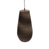 GloboStar® SANTORINI 01294 Boho Κρεμαστό Φωτιστικό Καμπάνα Μονόφωτο 1 x E27 IP20 3D Καφέ Χαρτί - Μ21 x Π21 x Y43cm