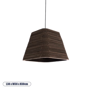 GLOBOSTAR® SANTORINI 01295 Boho Κρεμαστό Φωτιστικό Οροφής με Ντουί 1 x E27 AC 220-240V IP20 - Καφέ - Μ38 x Π38 x Υ30cm