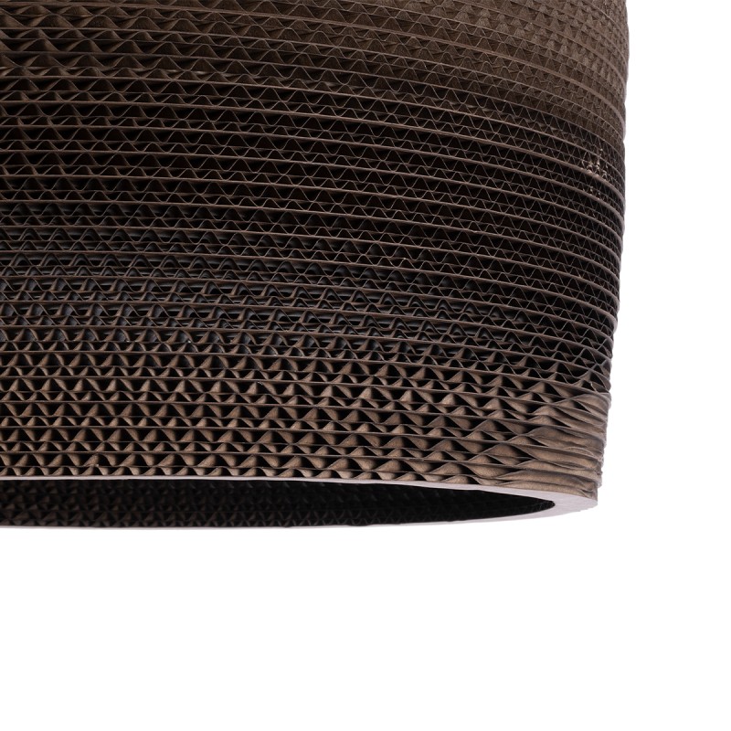 GloboStar® SANTORINI 01296 Boho Κρεμαστό Φωτιστικό Καμπάνα Μονόφωτο 1 x E27 IP20 3D Καφέ Χαρτί - Μ35 x Π35 x Υ40cm