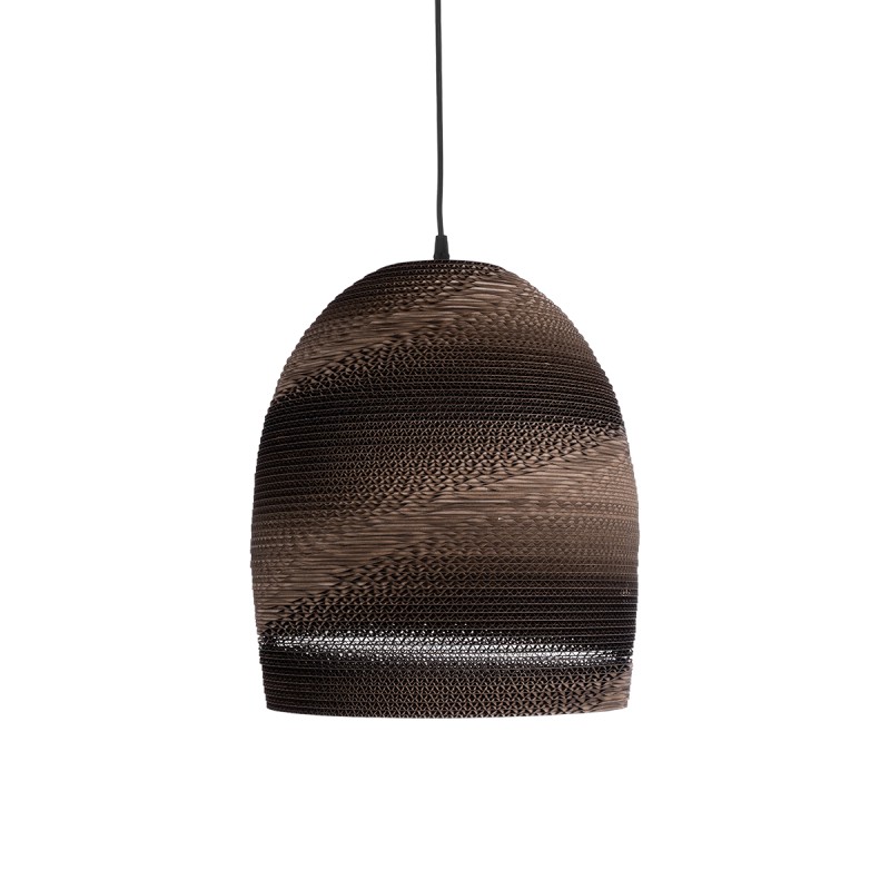 GloboStar® SANTORINI 01296 Boho Κρεμαστό Φωτιστικό Καμπάνα Μονόφωτο 1 x E27 IP20 3D Καφέ Χαρτί - Μ35 x Π35 x Υ40cm