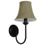 GLOBOSTAR® SHELLY 01299 Vintage Φωτιστικό Τοίχου - Απλίκα με Ντουί 1 x E27 AC 220-240V IP20 - Μαύρο & Μπεζ - Μ13 x Π18 x Υ34cm