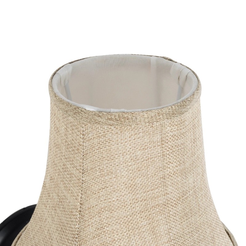 GloboStar® SHELLY 01299 Vintage Επιτοίχιο Φωτιστικό Απλίκα Μονόφωτο 1 x E27 IP20 Μαύρο Μέταλλο με Μπεζ Ύφασμα - Μ13 x Π18 x Υ34cm