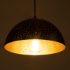 GloboStar® SOLANA 01301 Μοντέρνο Κρεμαστό Φωτιστικό Καμπάνα Μονόφωτο 1 x E27 IP20 Μαύρο & Χρυσό Μέταλλο - Μ30 x Π30 x Υ15cm