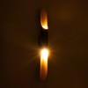GloboStar® CHARME 01302 Μοντέρνο Επιτοίχιο Φωτιστικό Απλίκα Up / Down Δίφωτο 2 x E27 IP20 Μαύρο με Χρυσό Μέταλλο - Μ5.5 x Π8 x Υ60cm