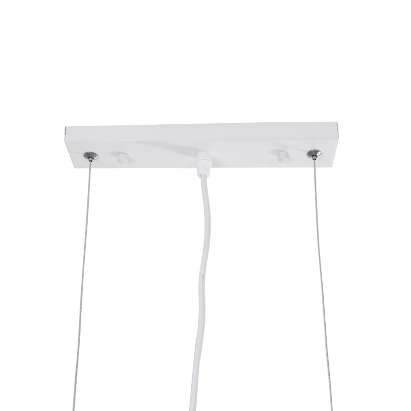 GloboStar® ESTERINA 01305 Μοντέρνο Κρεμαστό Φωτιστικό Ανάρτηση Δίφωτο 2 x E27 IP20 Λευκό & Χρυσό Μέταλλο - Μ60 x Π6 x Υ6cm