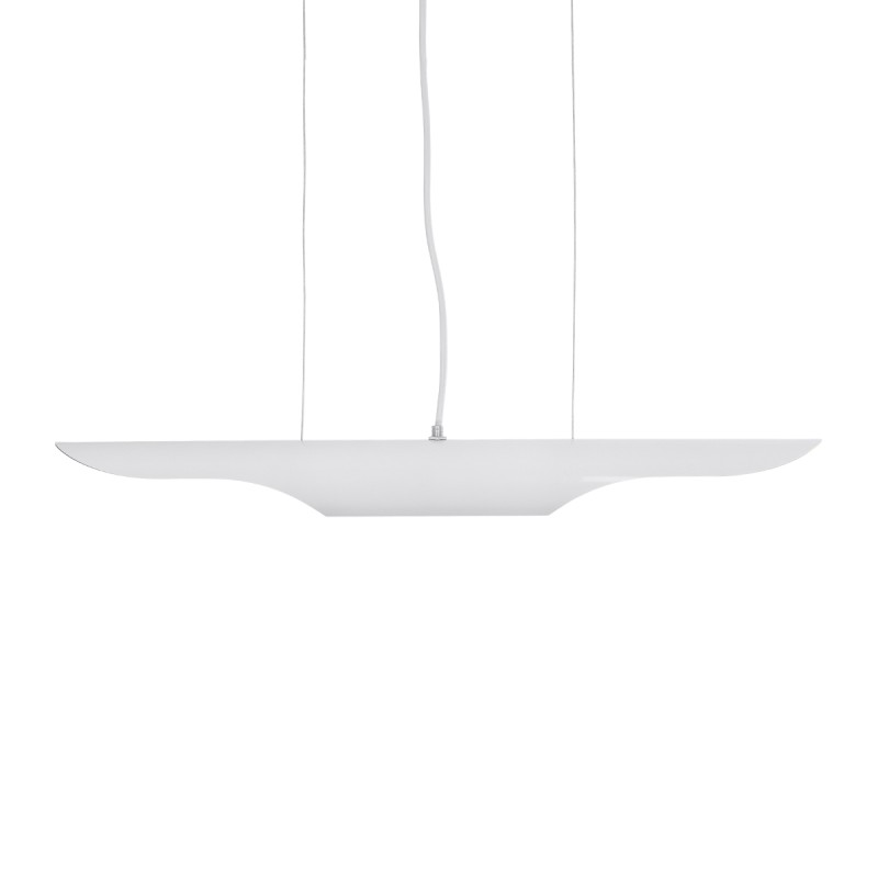 GloboStar® ESTERINA 01305 Μοντέρνο Κρεμαστό Φωτιστικό Ανάρτηση Δίφωτο 2 x E27 IP20 Λευκό & Χρυσό Μέταλλο - Μ60 x Π6 x Υ6cm