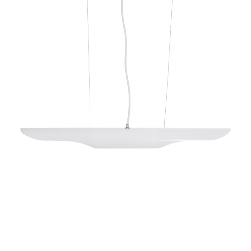 GloboStar® ESTERINA 01305 Μοντέρνο Κρεμαστό Φωτιστικό Ανάρτηση Δίφωτο 2 x E27 IP20 Λευκό & Χρυσό Μέταλλο - Μ60 x Π6 x Υ6cm