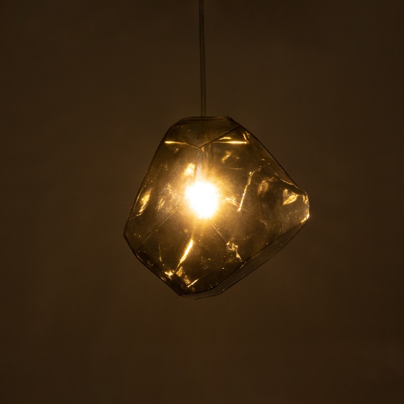 GloboStar® RINA 01307 Μοντέρνο Κρεμαστό Φωτιστικό Μπάλα Μονόφωτο 1 x G9 IP20 Γκρι Γυαλί - Μ16 x Π16 x Υ17cm