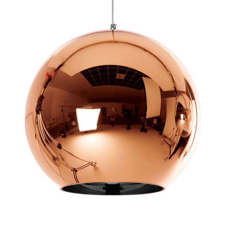 GloboStar® INFINITA 01310 Μοντέρνο Κρεμαστό Φωτιστικό Μπάλα Μονόφωτο 1 x E27 IP20 Χάλκινο Γυαλί - Μ30 x Π30 x Υ27cm