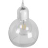 GloboStar® LUCREZIA 01314 Μοντέρνο Κρεμαστό Φωτιστικό Ανάρτηση Μονόφωτο 1 x E27 IP20 Διάφανο Γυαλί - Μ18 x Π18 x Υ23cm
