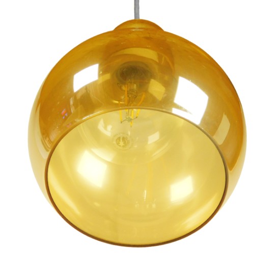 GloboStar® LUCREZIA 01315 Μοντέρνο Κρεμαστό Φωτιστικό Ανάρτηση Μονόφωτο 1 x E27 IP20 Μελί Γυαλί - Μ18 x Π18 x Υ23cm GloboStar® LUCREZIA 01315 Μοντέρνο Κρεμαστό Φωτιστικό Ανάρτηση Μονόφωτο 1 x E27 IP20 Μελί Γυαλί - Μ18 x Π18 x Υ23cm
