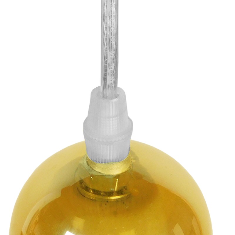 GloboStar® LUCREZIA 01315 Μοντέρνο Κρεμαστό Φωτιστικό Ανάρτηση Μονόφωτο 1 x E27 IP20 Μελί Γυαλί - Μ18 x Π18 x Υ23cm