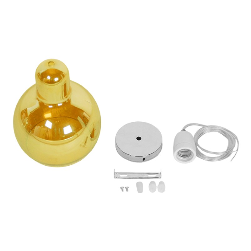 GloboStar® LUCREZIA 01315 Μοντέρνο Κρεμαστό Φωτιστικό Ανάρτηση Μονόφωτο 1 x E27 IP20 Μελί Γυαλί - Μ18 x Π18 x Υ23cm