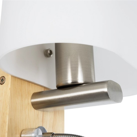 GloboStar® SUTTON 01316 Μοντέρνο Επιτοίχιο Φωτιστικό Απλίκα με LED Βραχίονα Δίφωτο 1 x E27 IP20 Μπεζ Ξύλο, Λευκό Γυαλί με Ασημί Μέταλλο - Μ15 x Π20 x Υ22.5cm GloboStar® SUTTON 01316 Μοντέρνο Επιτοίχιο Φωτιστικό Απλίκα με LED Βραχίονα Δίφωτο 1 x E27 IP20 Μπεζ Ξύλο, Λευκό Γυαλί με Ασημί Μέταλλο - Μ15 x Π20 x Υ22.5cm