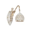GloboStar® MERMAID 01317 Vintage Επιτοίχιο Φωτιστικό Απλίκα Μονόφωτο 1 x E27 IP20 Λευκό Γυαλί με Λευκό & Χρυσό Μέταλλο - Μ12.5 x Π28 x Υ27cm