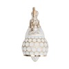 GloboStar® MERMAID 01317 Vintage Επιτοίχιο Φωτιστικό Απλίκα Μονόφωτο 1 x E27 IP20 Λευκό Γυαλί με Λευκό & Χρυσό Μέταλλο - Μ12.5 x Π28 x Υ27cm