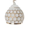 GloboStar® MERMAID 01317 Vintage Επιτοίχιο Φωτιστικό Απλίκα Μονόφωτο 1 x E27 IP20 Λευκό Γυαλί με Λευκό & Χρυσό Μέταλλο - Μ12.5 x Π28 x Υ27cm