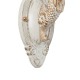 GloboStar® MERMAID 01317 Vintage Επιτοίχιο Φωτιστικό Απλίκα Μονόφωτο 1 x E27 IP20 Λευκό Γυαλί με Λευκό & Χρυσό Μέταλλο - Μ12.5 x Π28 x Υ27cm