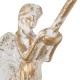GloboStar® MERMAID 01317 Vintage Επιτοίχιο Φωτιστικό Απλίκα Μονόφωτο 1 x E27 IP20 Λευκό Γυαλί με Λευκό & Χρυσό Μέταλλο - Μ12.5 x Π28 x Υ27cm