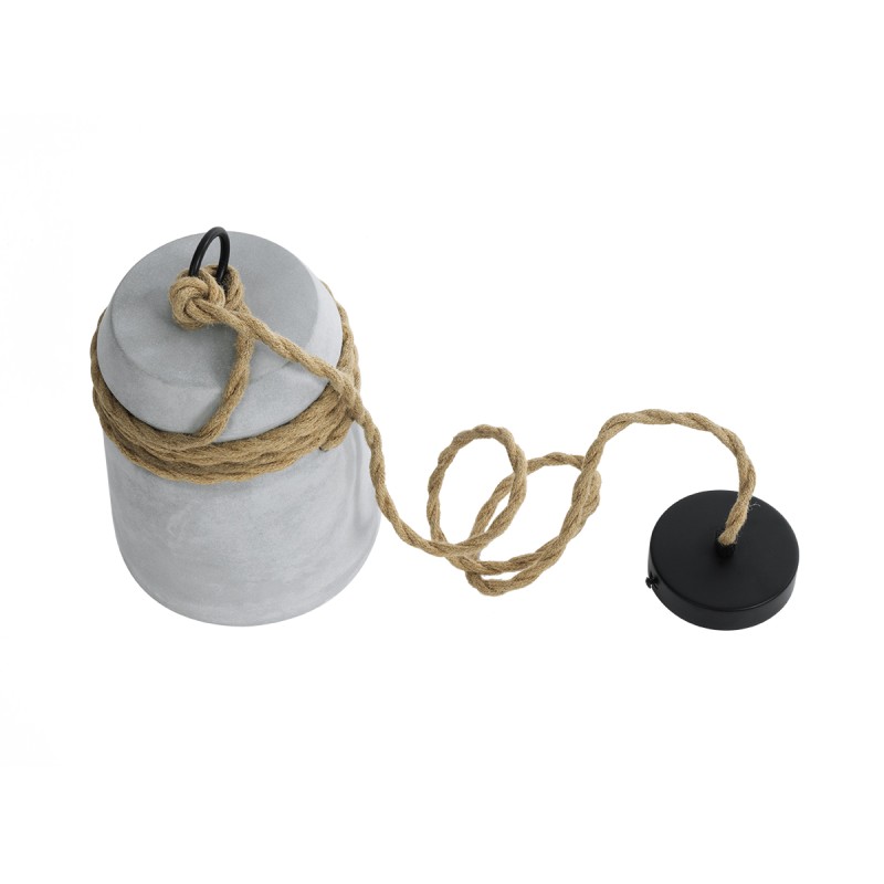 GloboStar® TRIBECA 01319 Μοντέρνο Κρεμαστό Φωτιστικό Καμπάνα Μονόφωτο 1 x E27 IP20 Γκρι Τσιμέντο - Μ20 x Π20 x Υ26cm